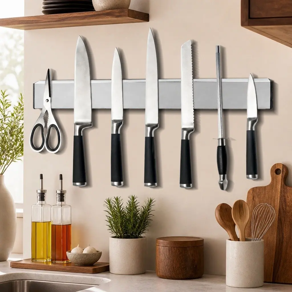 Stainless Steel Magnetic Knife Holder Wall Mount Kitchen Organizer 40cm