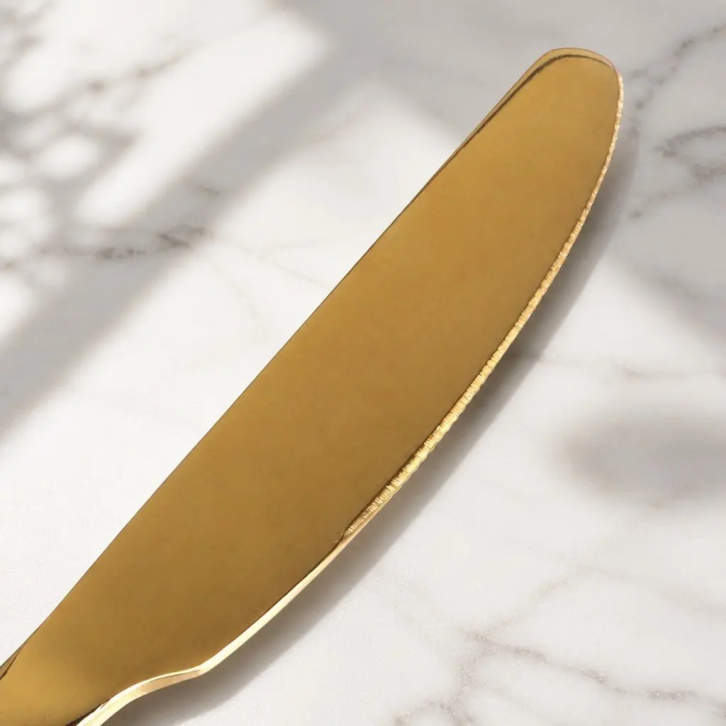 Stainless Steel Cutlery Set 30 Pieces Dining Flatware Gold Forks Knives Spoons