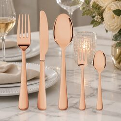 30-Piece Rose Gold Stainless Steel Cutlery Set