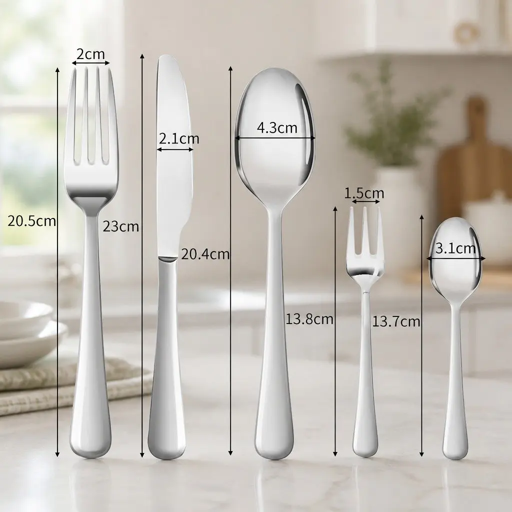 30 Piece Stainless Steel Cutlery Set Forks Knives Spoons Silver Dining Set