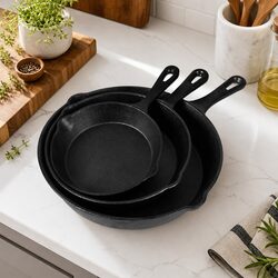 3-Piece Cast Iron Frying Pan Set: Specs and Details