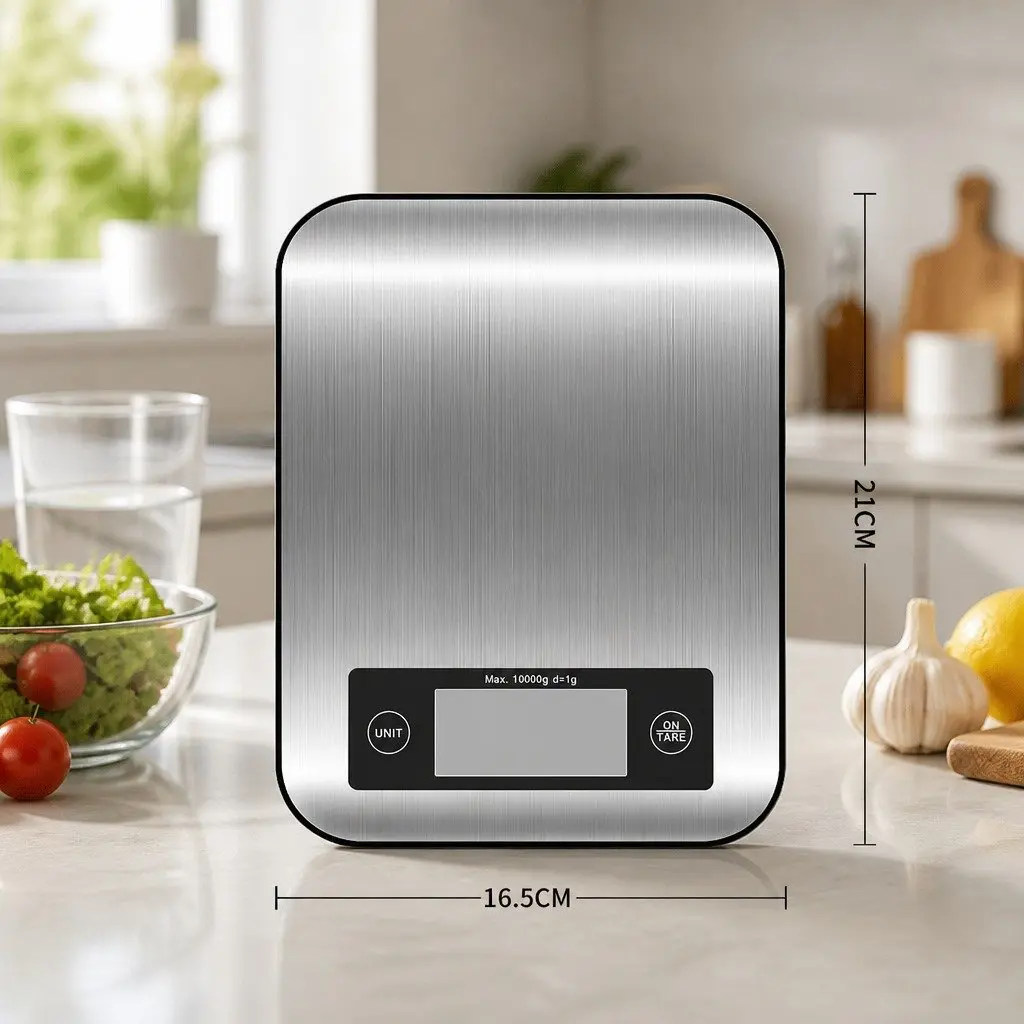 10kg Digital Food Scale with Stainless Steel Platform