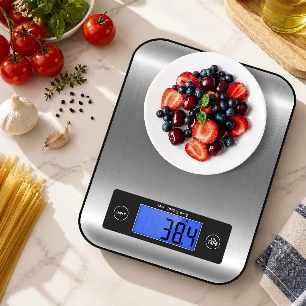 10kg Digital Food Scale with Stainless Steel Platform