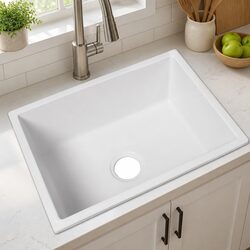 White Granite Composite Sink 45L Basin Dimensions