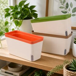 Self Watering Planters: 3 Pack, 27cm L x 11.5cm W x 14cm H