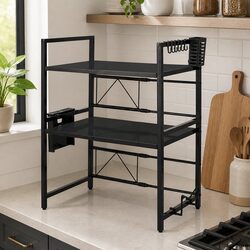 3 Tier Adjustable Microwave Shelf with Strong Metal Frame