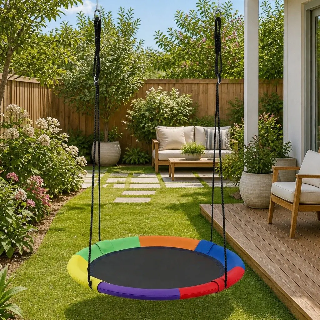 100cm Oval Platform Tree Swing with Steel Frame