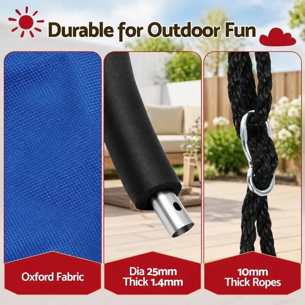 100cm Oval Platform Tree Swing with Steel Frame