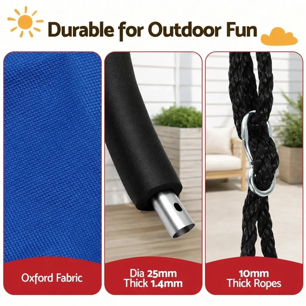Outdoor Tree Swing Hammock 150cm Oval Platform Backyard Garden Hanging Seat
