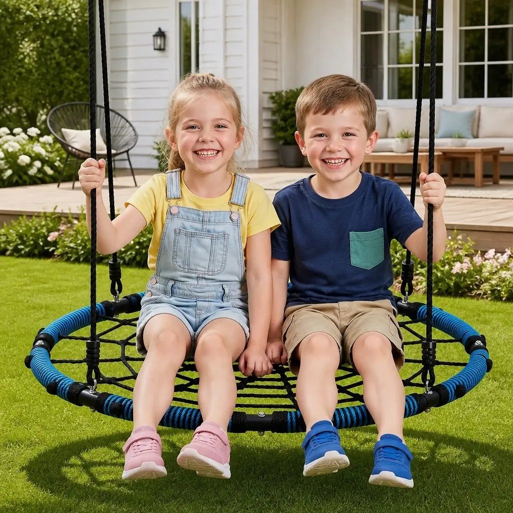 Tree Swing Nest Hammock 98.5cm Outdoor Backyard Porch Playground Oval Platform