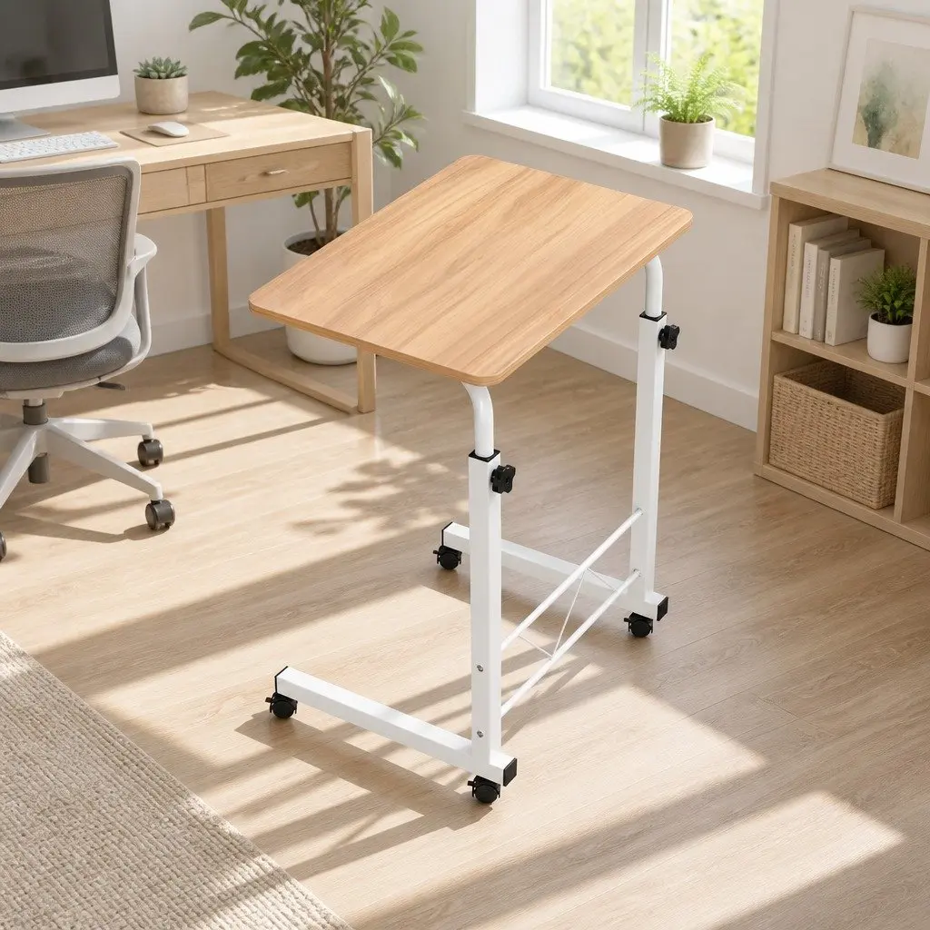 Mobile Laptop Desk Adjustable Height Portable Workstation 60CM