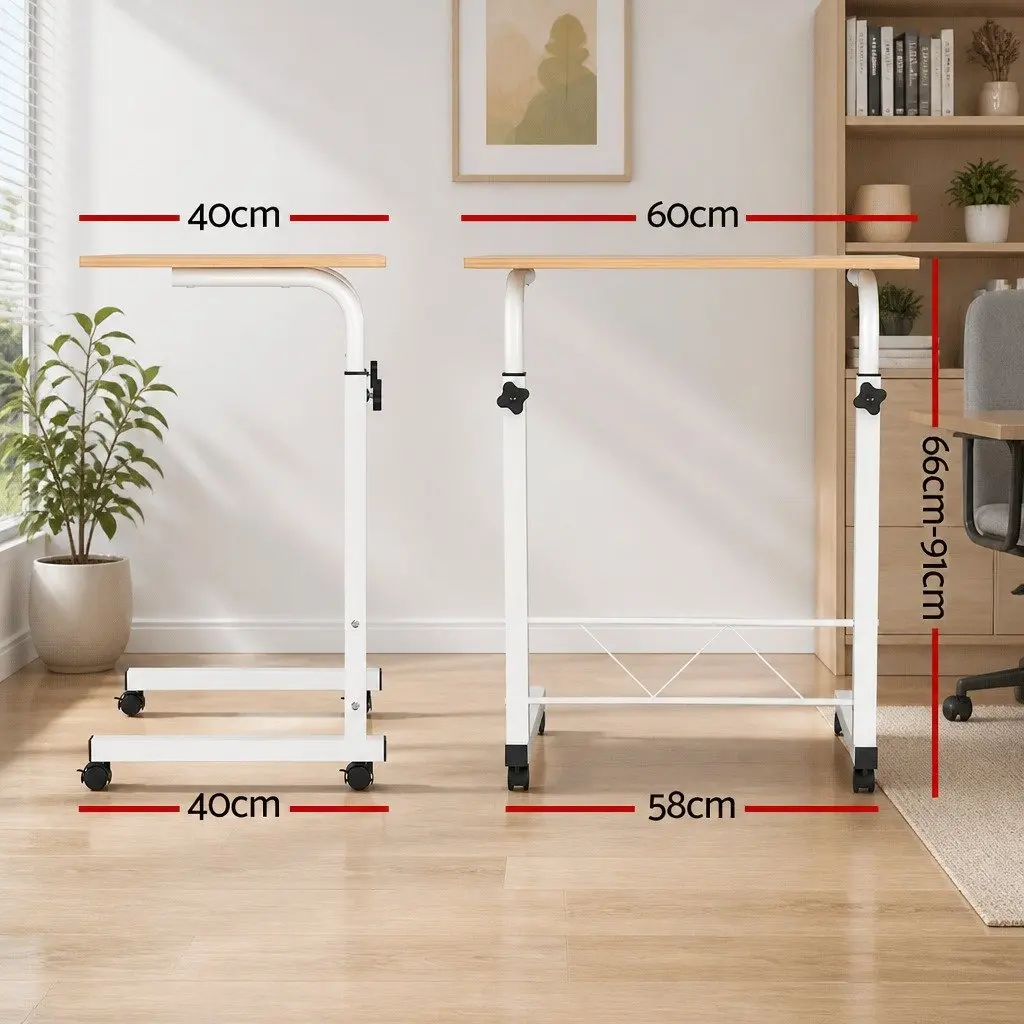 Mobile Laptop Desk Adjustable Height Portable Workstation 60CM