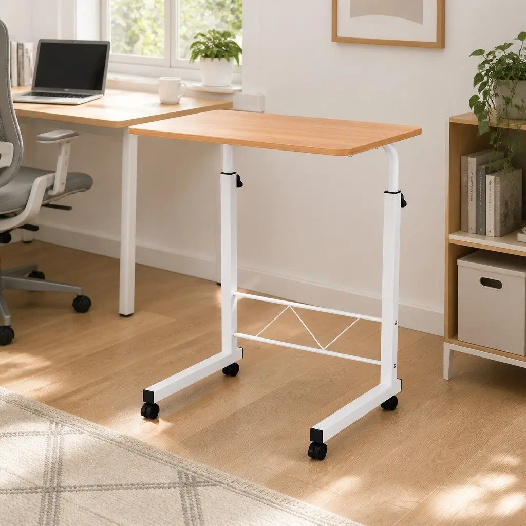 Mobile Laptop Desk Adjustable Height Portable Workstation 60CM
