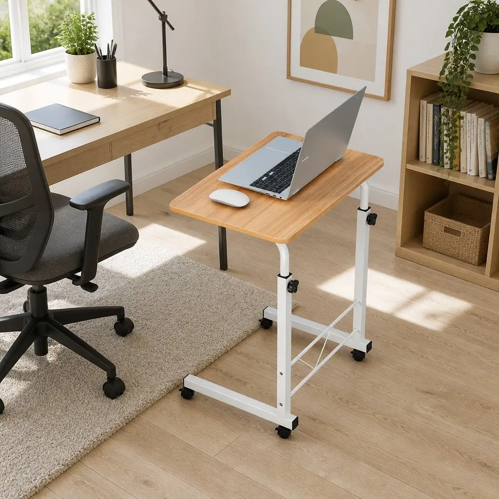 Mobile Laptop Desk Adjustable Height Portable Workstation 60CM