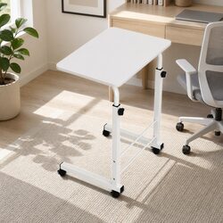 Mobile Laptop Desk Specs: 60CM, White, Adjustable Height