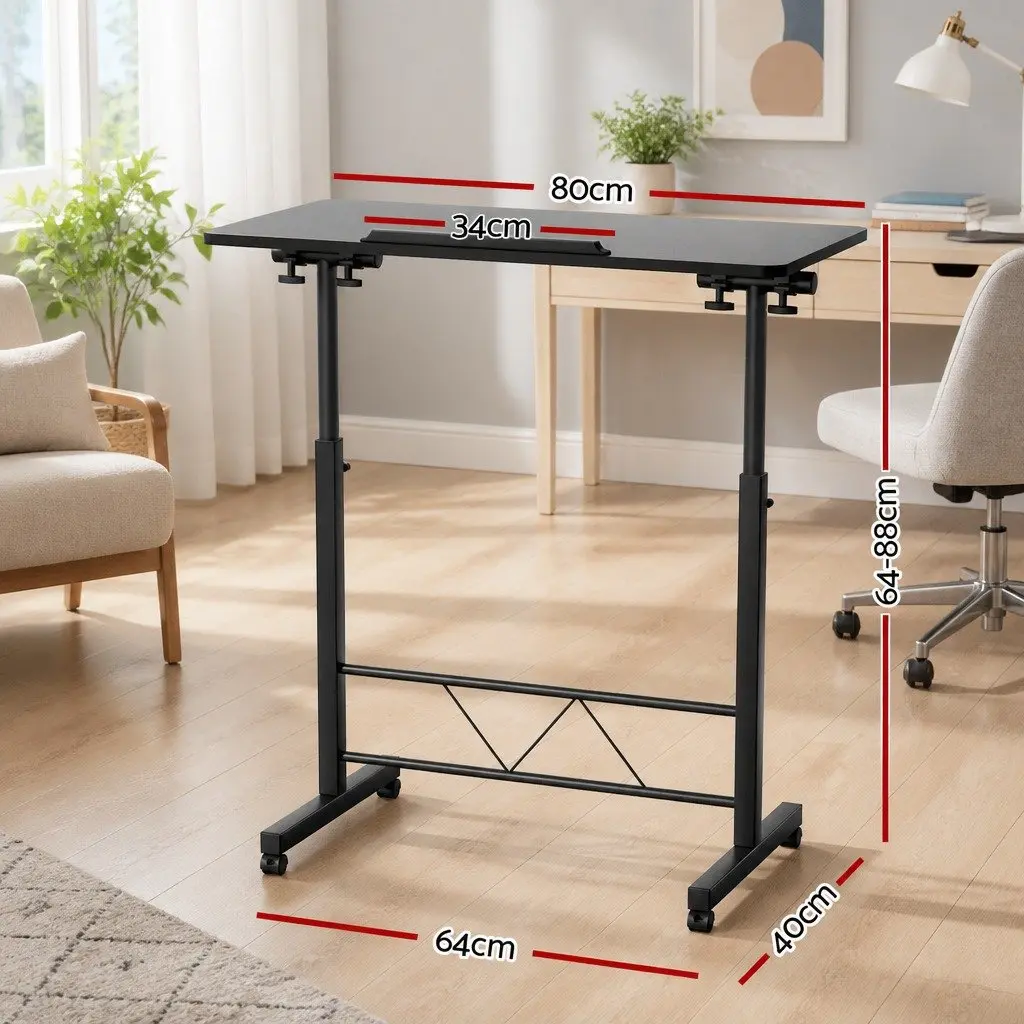 Mobile Laptop Desk for Bed Side Use Height Adjustable 80CM