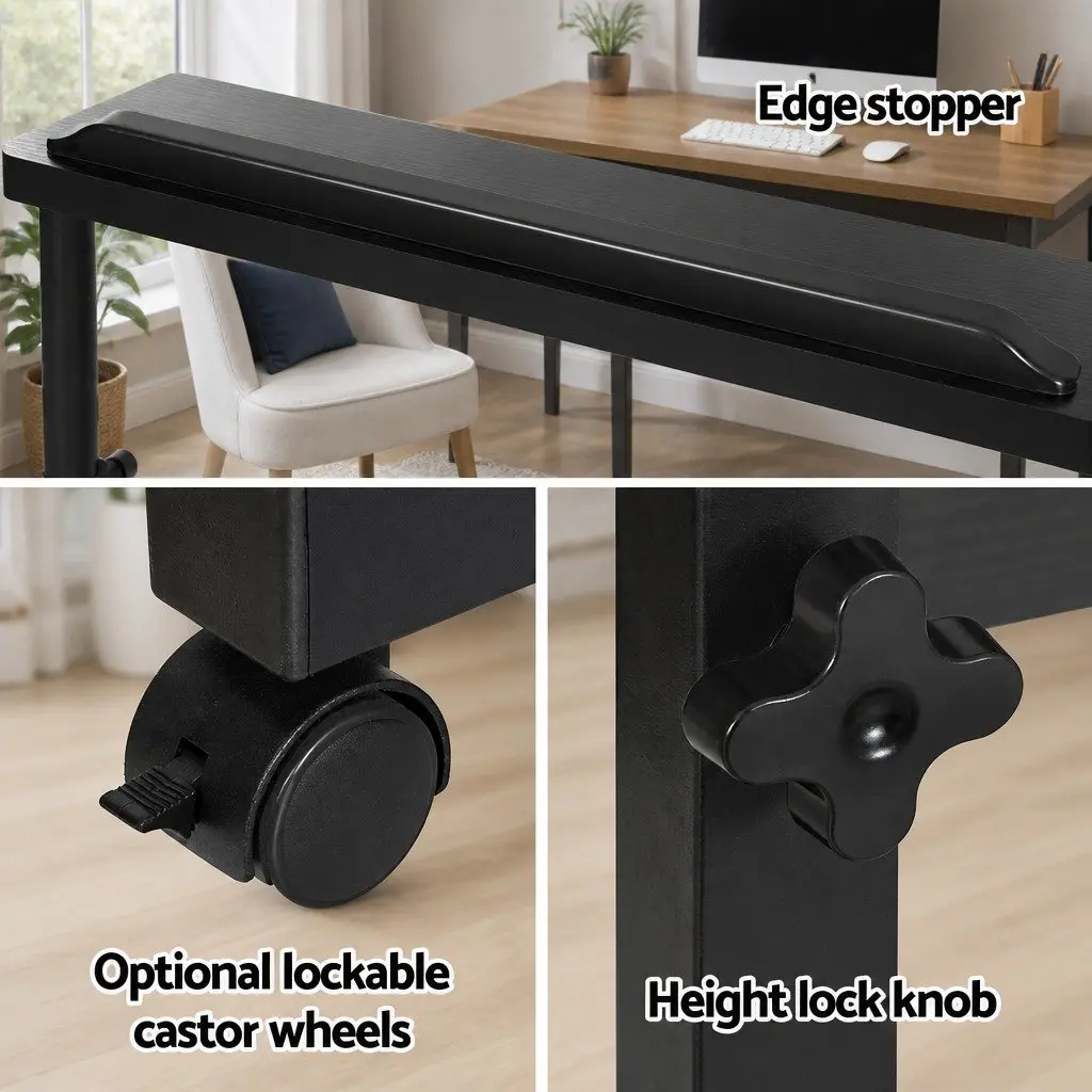 Mobile Laptop Desk for Bed Side Use Height Adjustable 80CM