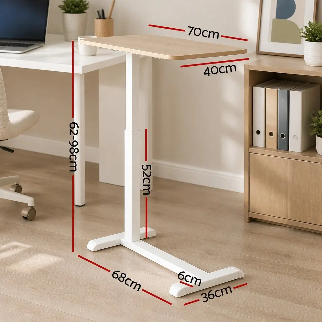 Height Adjustable Mobile Laptop Desk Workstation Rolling Computer Stand 70cm