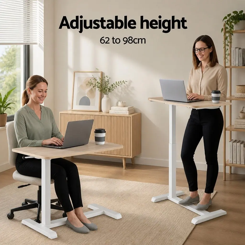 Height Adjustable Mobile Laptop Desk Workstation Rolling Computer Stand 70cm