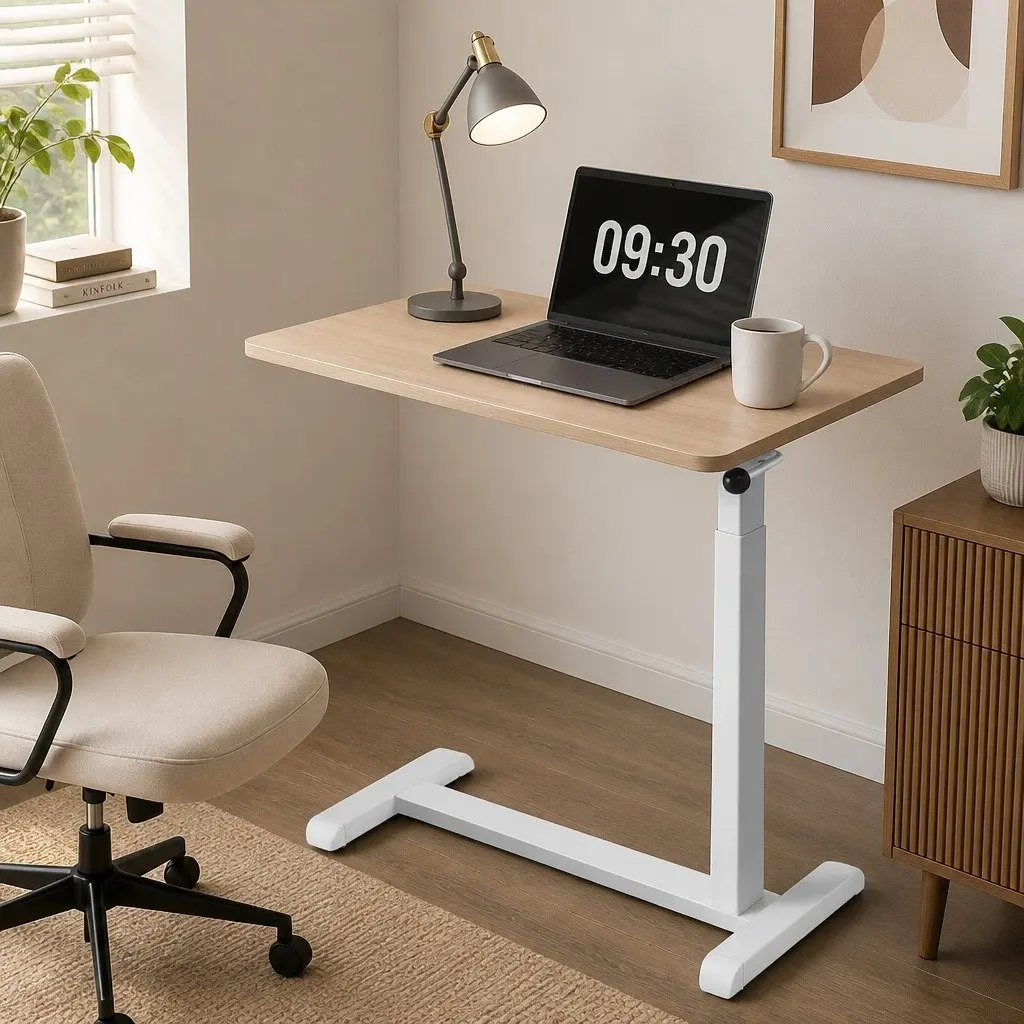 Height Adjustable Mobile Laptop Desk Workstation Rolling Computer Stand 70cm