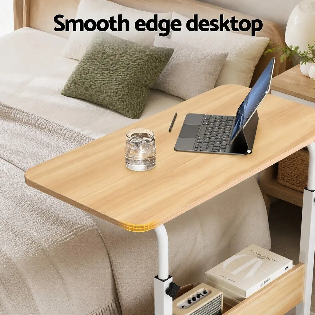 Portable Laptop Desk for Home Office Height Adjustable with Caster Wheels
