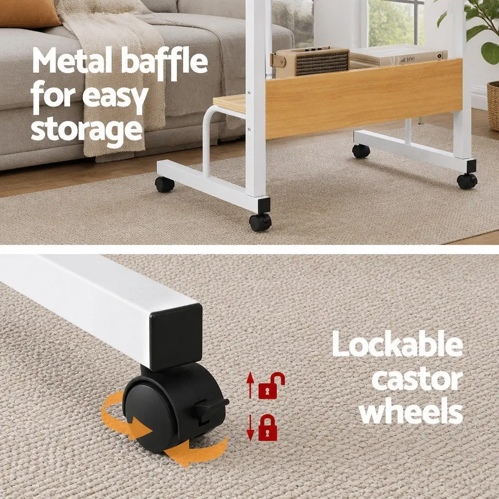 Portable Laptop Desk for Home Office Height Adjustable with Caster Wheels