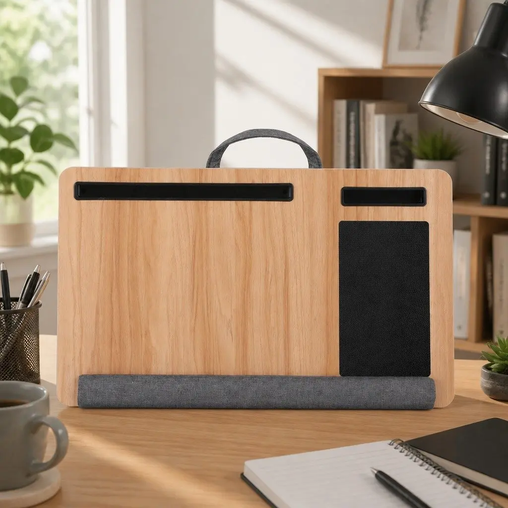 Lap Desk Laptop Stand Portable with Wrist Rest Phone Slot Mouse Pad 55cm