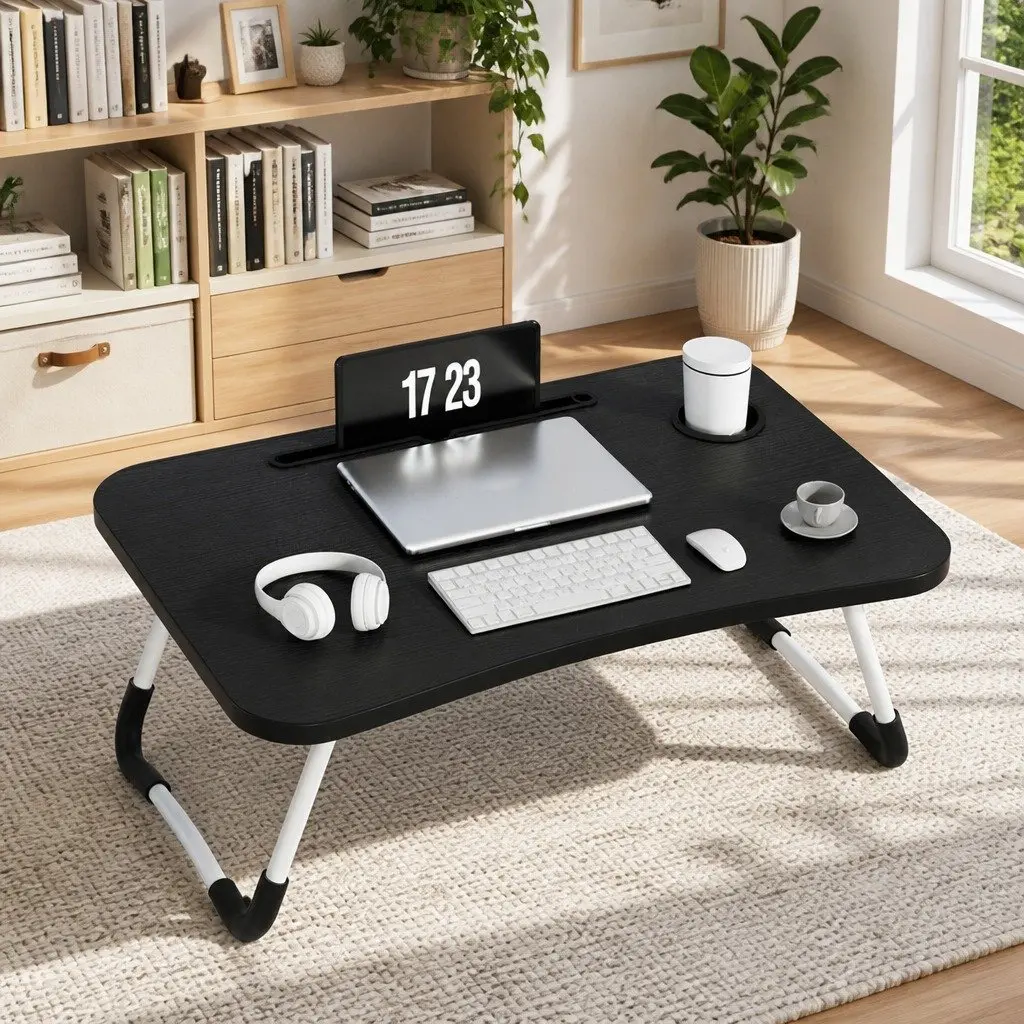 Laptop Desk Foldable Stand Adjustable Portable Lap Tray for Sofa Bed Work Study