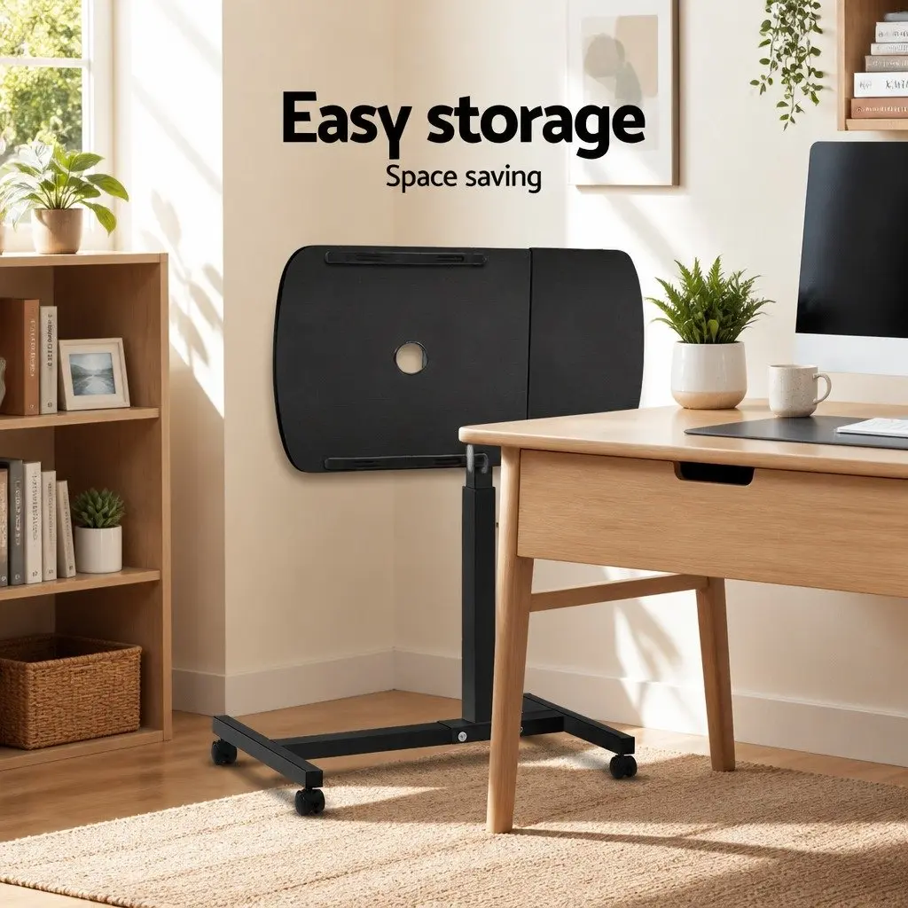 60cm Mobile Laptop Desk with Adjustable Height and Fan