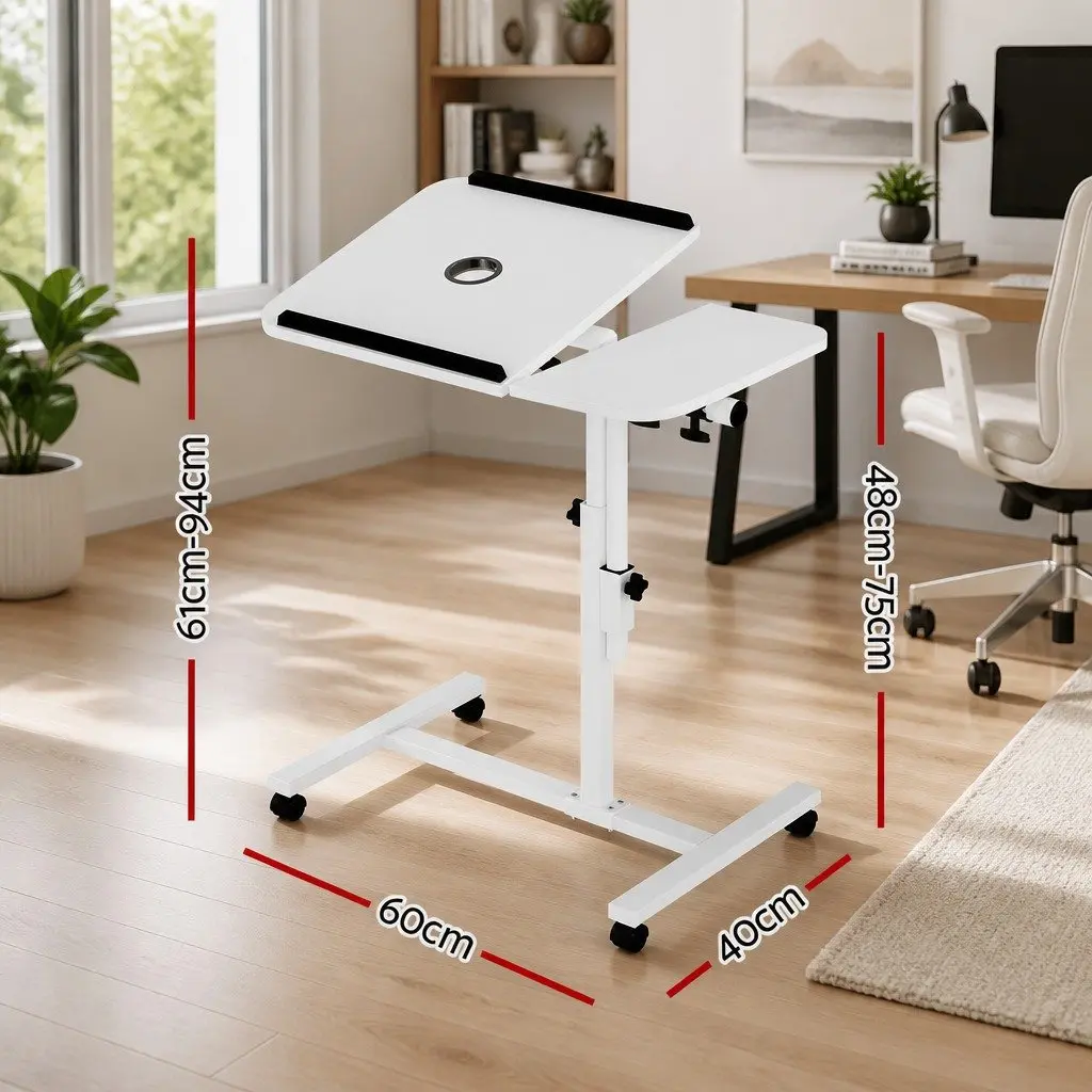 60CM Adjustable Height Steel Laptop Desk with Fan