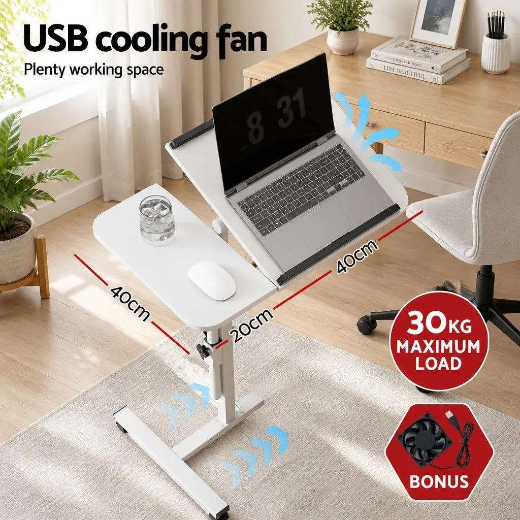 60CM Adjustable Height Steel Laptop Desk with Fan