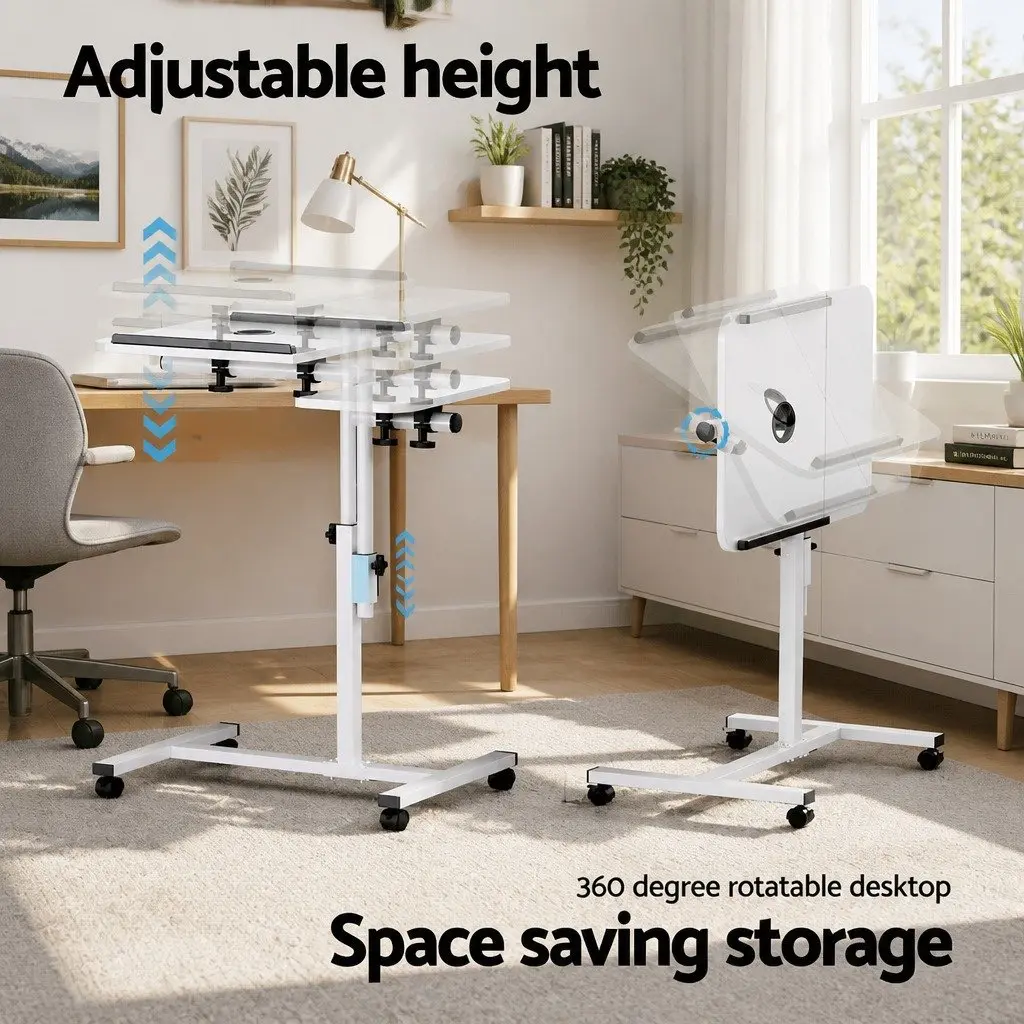 60CM Adjustable Height Steel Laptop Desk with Fan