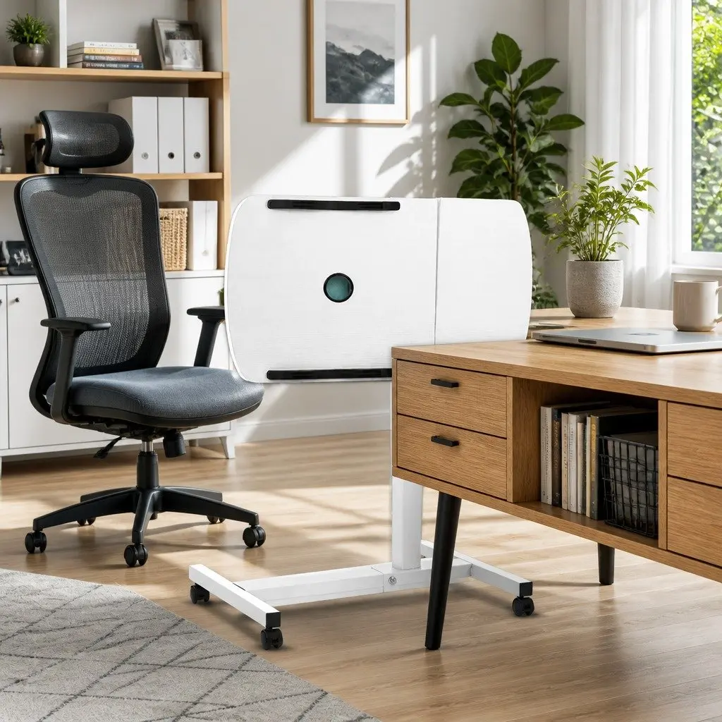 60CM Adjustable Height Steel Laptop Desk with Fan