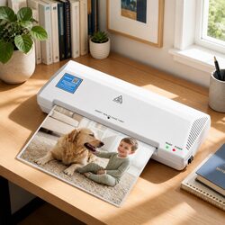 A4 Laminator Machine Hot Cold Thermal Fast Lamination Anti-Jam White Office