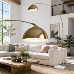Specifications for the Gold Arched Floor Lamp with Marble Base