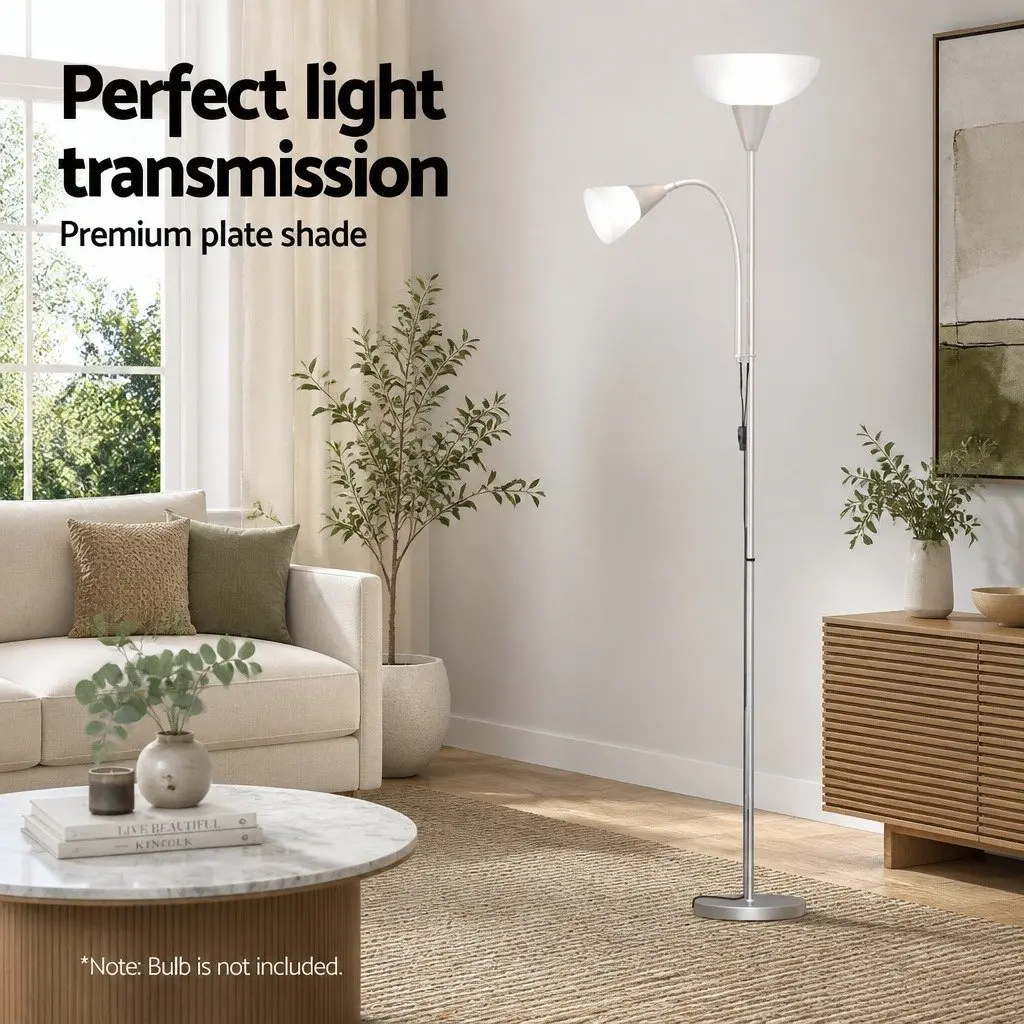 Floor Lamp Mother and Child Silver Modern Standing Light Living Room Office 180cm