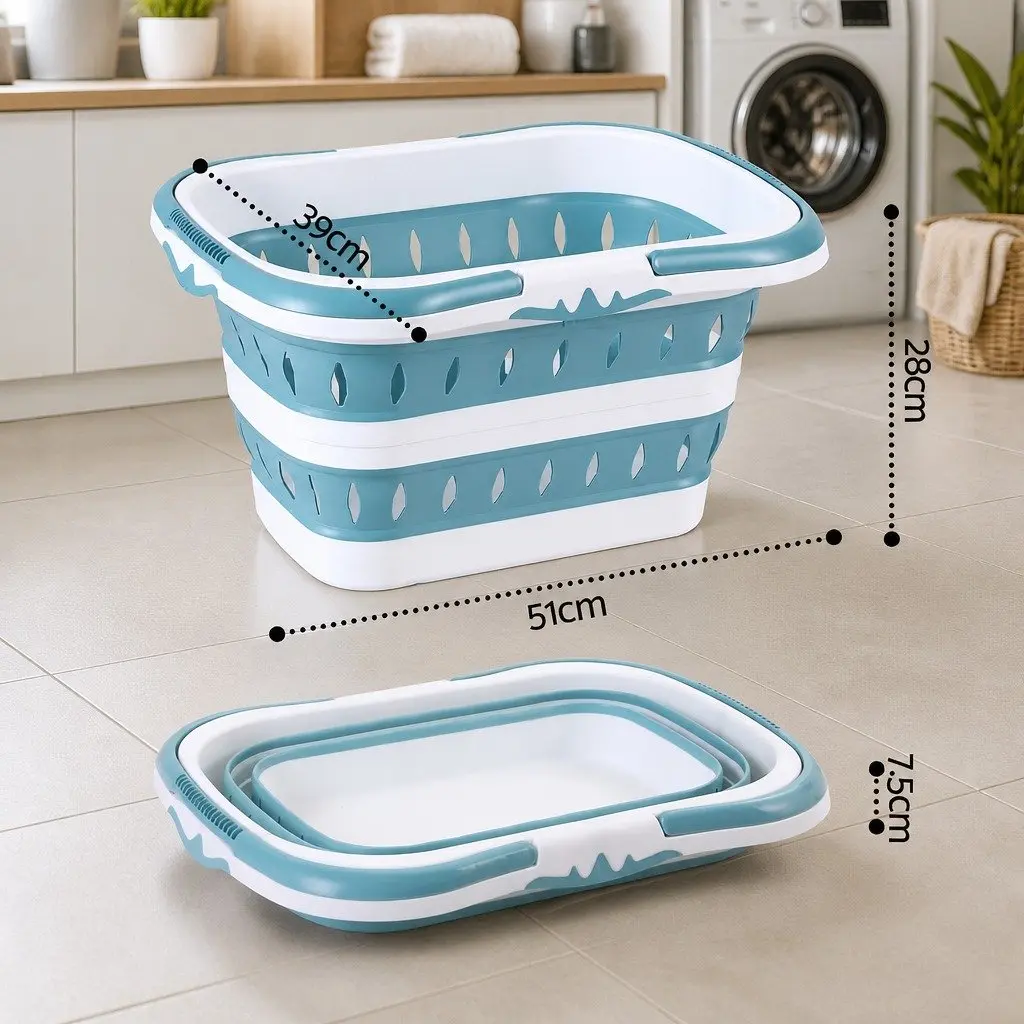 Large Foldable Laundry Basket Hamper for Clothes Storage Organiser Ventilated 51cm x 39cm x 28cm