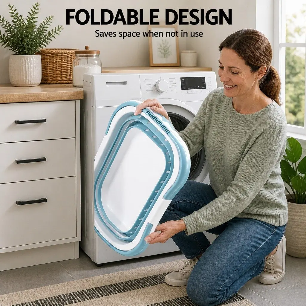 Large Foldable Laundry Basket Hamper for Clothes Storage Organiser Ventilated 51cm x 39cm x 28cm