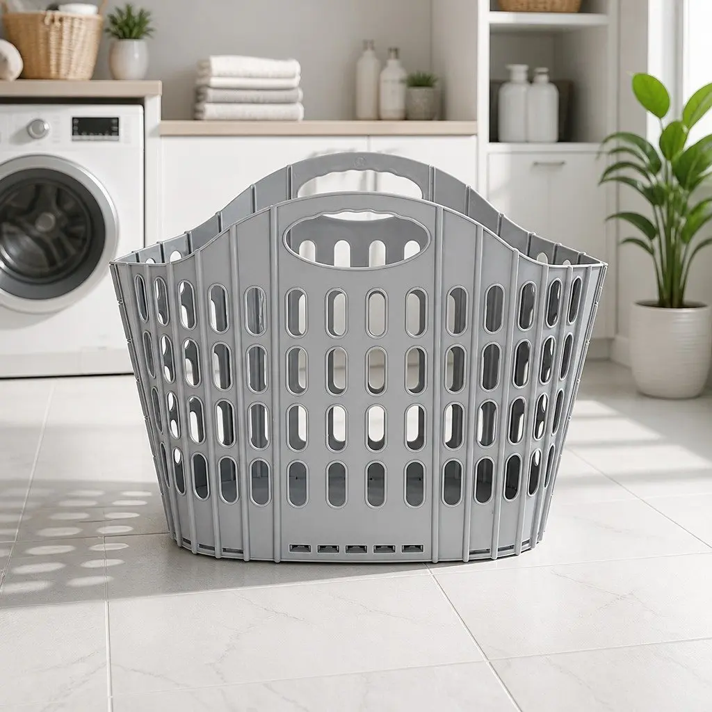 Foldable Laundry Basket Hamper for Home Large Capacity Grey