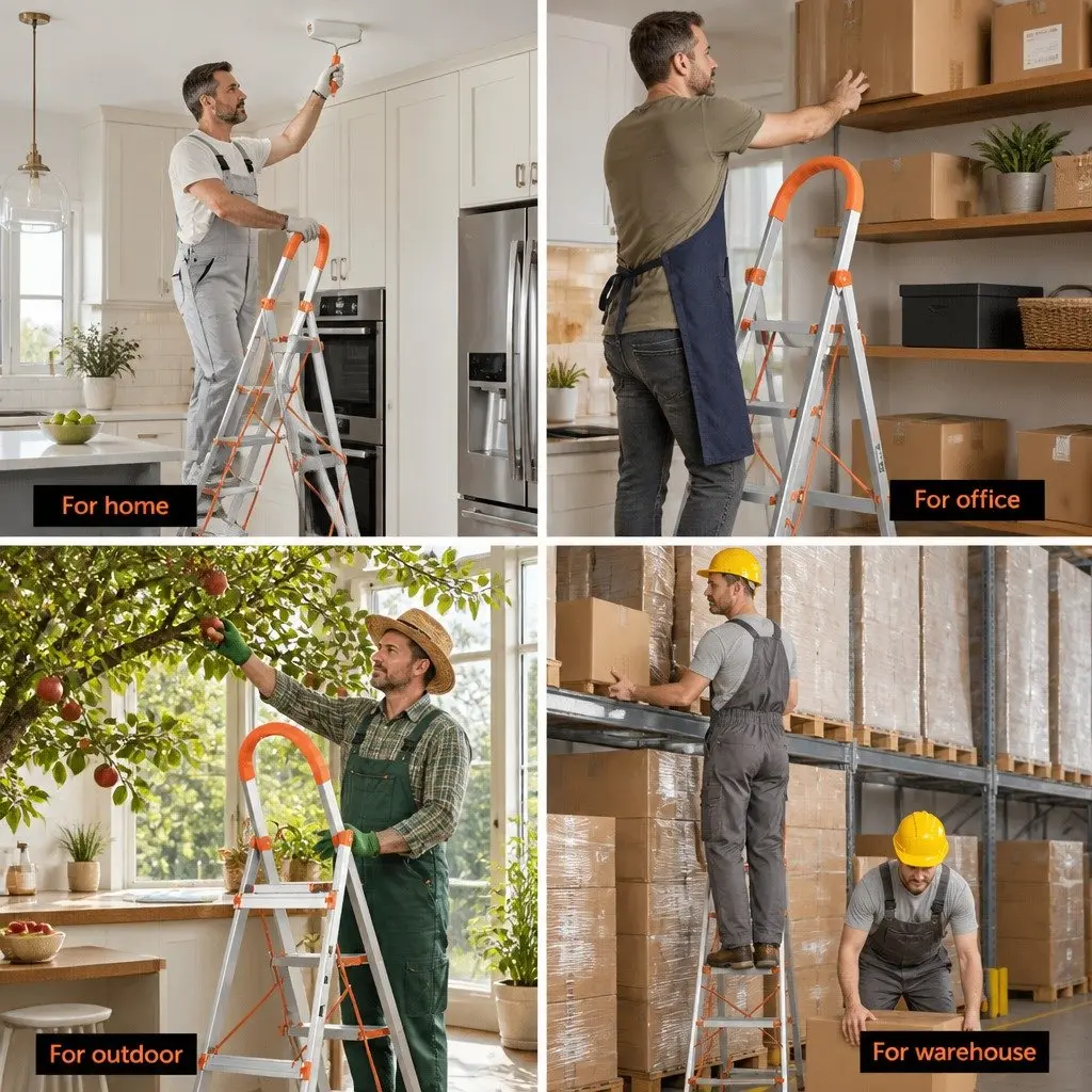 5 Step Ladder Folding Lightweight Aluminium Multi-Purpose Indoor Outdoor