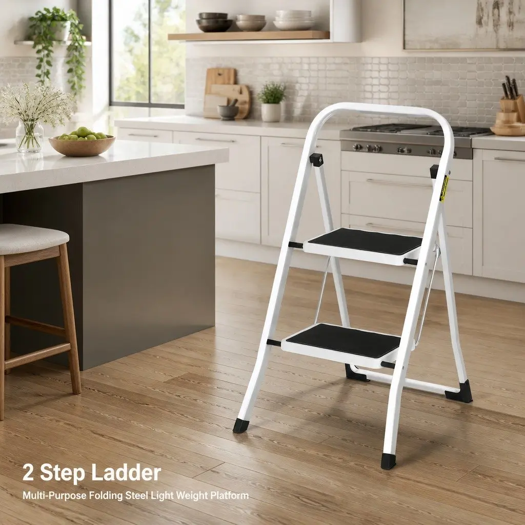 2 Step Folding Steel Ladder