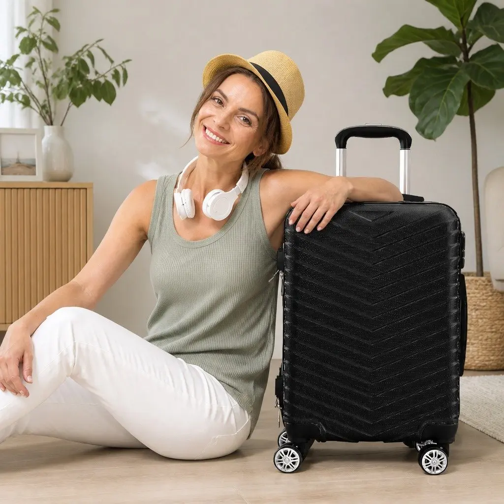 20 Inch Carry On Suitcase Luggage Travel Bag Anti-Theft Lock Dual Wheels
