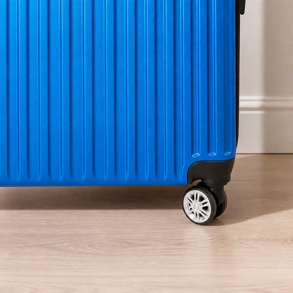 28 Inch Luggage Suitcase Hard Shell Spinner Wheels Combination Lock Travel Blue