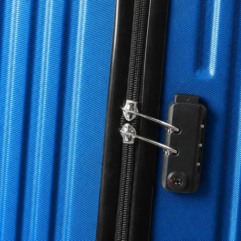 28 Inch Luggage Suitcase Hard Shell Spinner Wheels Combination Lock Travel Blue