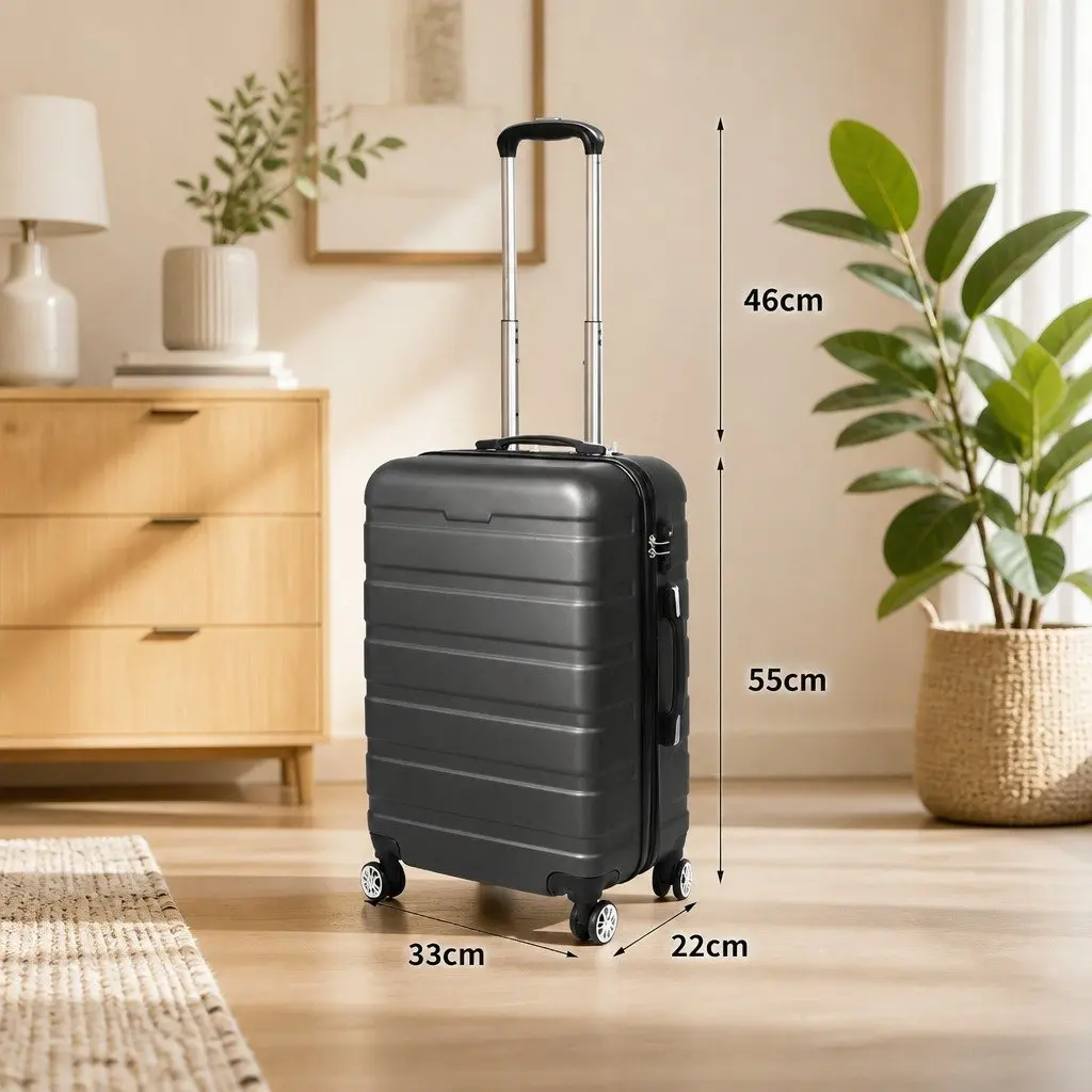 20 Inch Carry On Luggage Case for Travel Lightweight Suitcase with Spinner Wheels and Retractable Handle