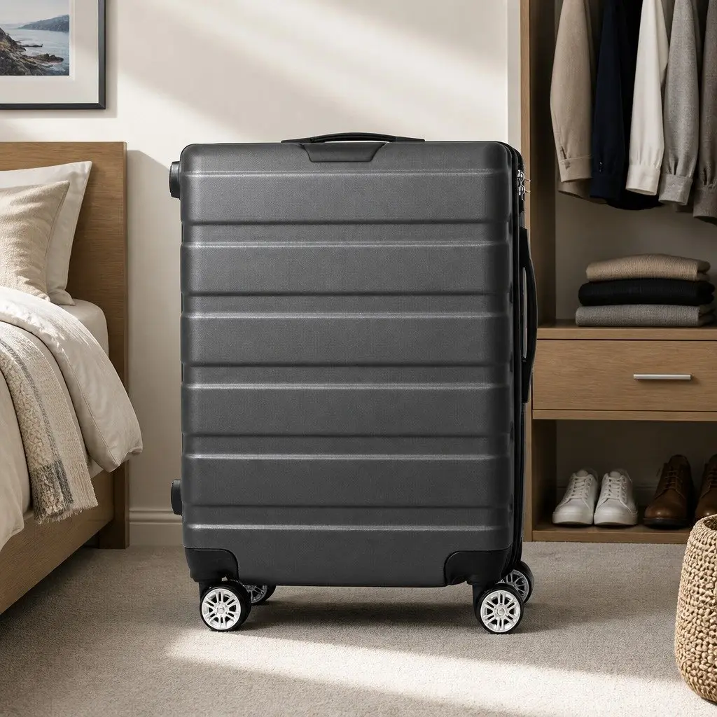 20 Inch Carry On Luggage Case for Travel Lightweight Suitcase with Spinner Wheels and Retractable Handle