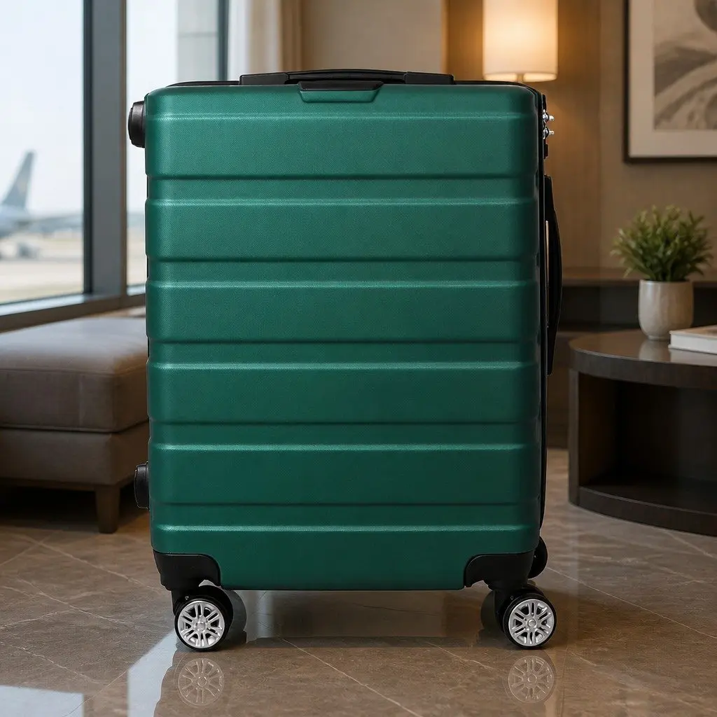Carry On Luggage Case 20 Inch Green Hard Shell Suitcase with Combination Lock