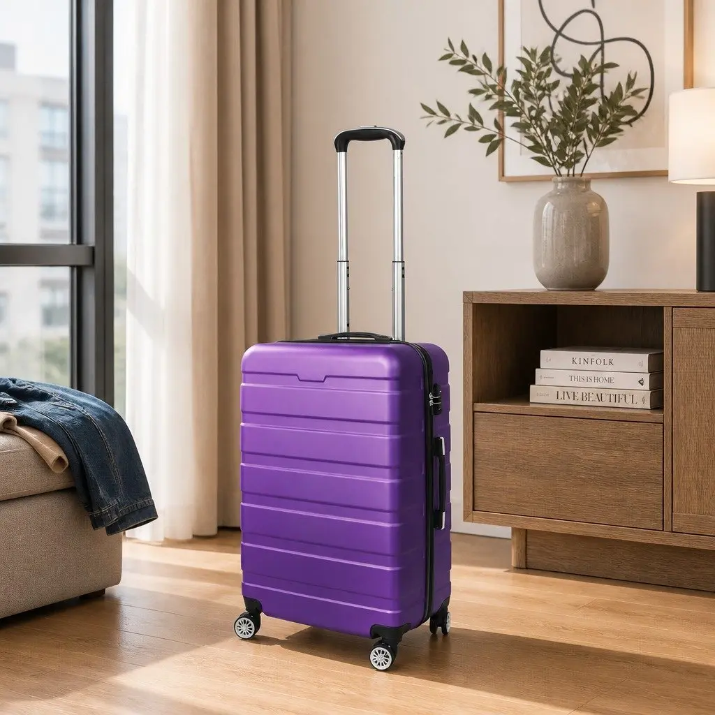 20 Inch Purple Carry-On Luggage