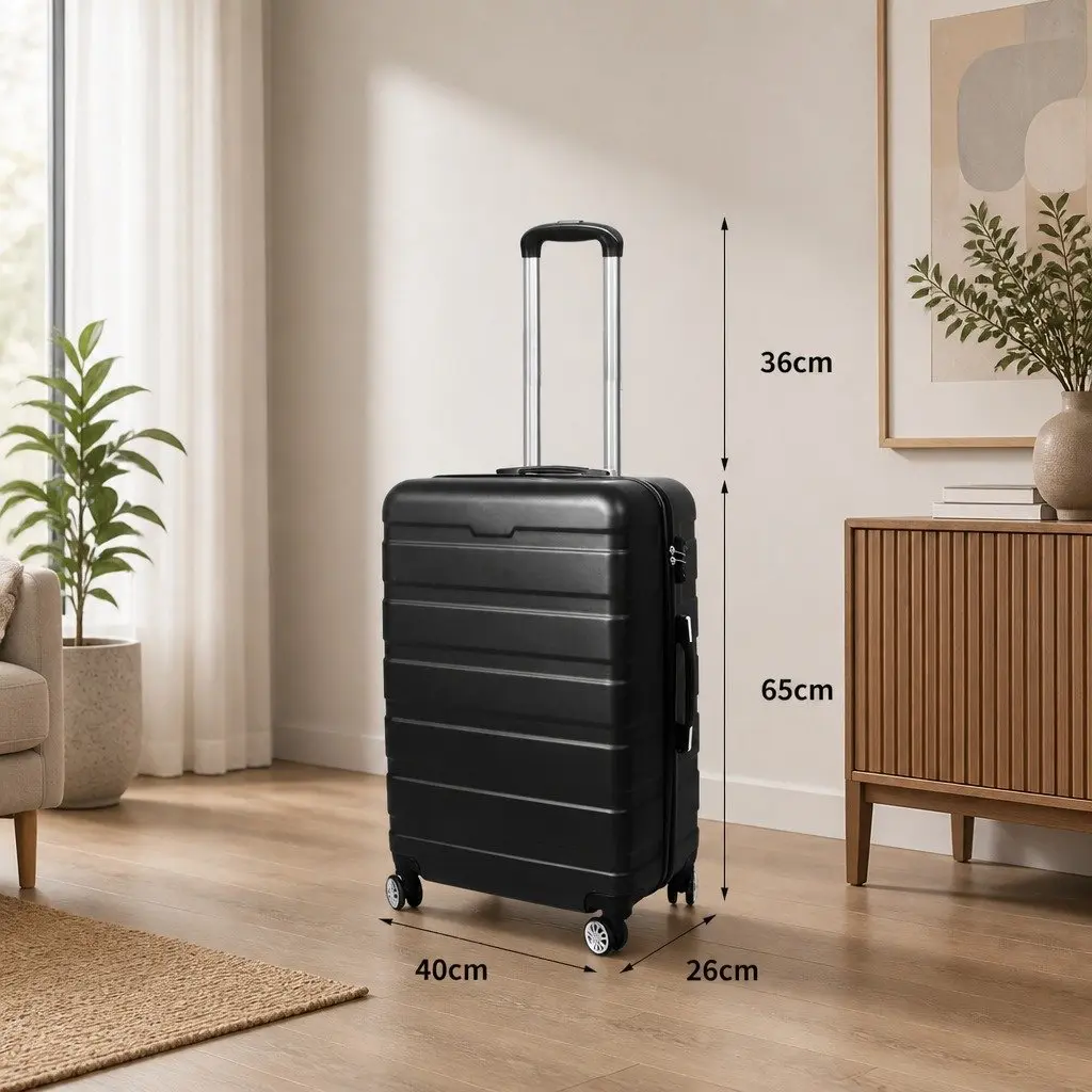 Hardshell Luggage Suitcase for Travel 24 Inch Black