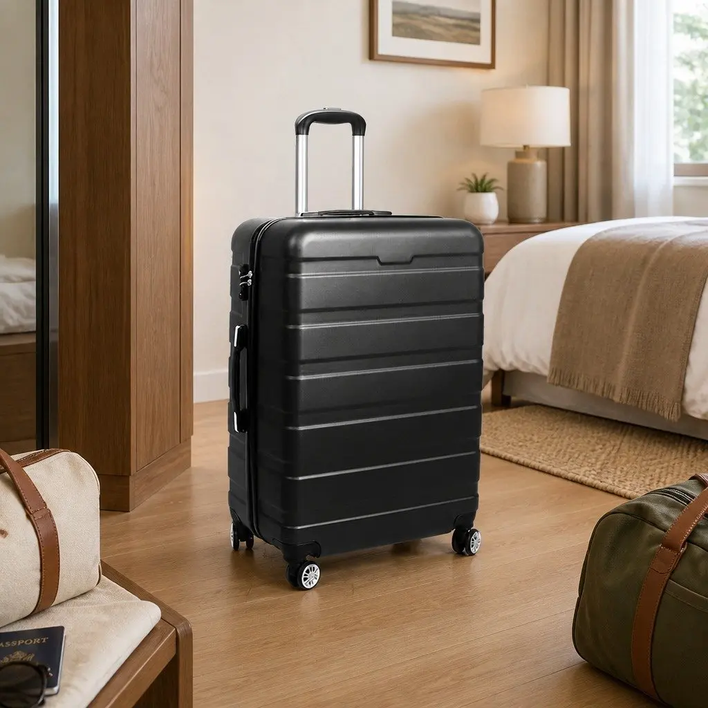 Hardshell Luggage Suitcase for Travel 24 Inch Black